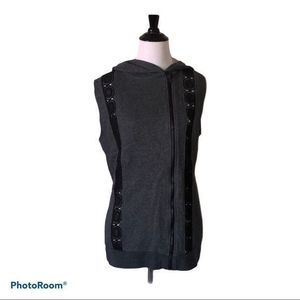 🎀 3/$20 Fabletics women’s small grey sage hoodie‎ vest